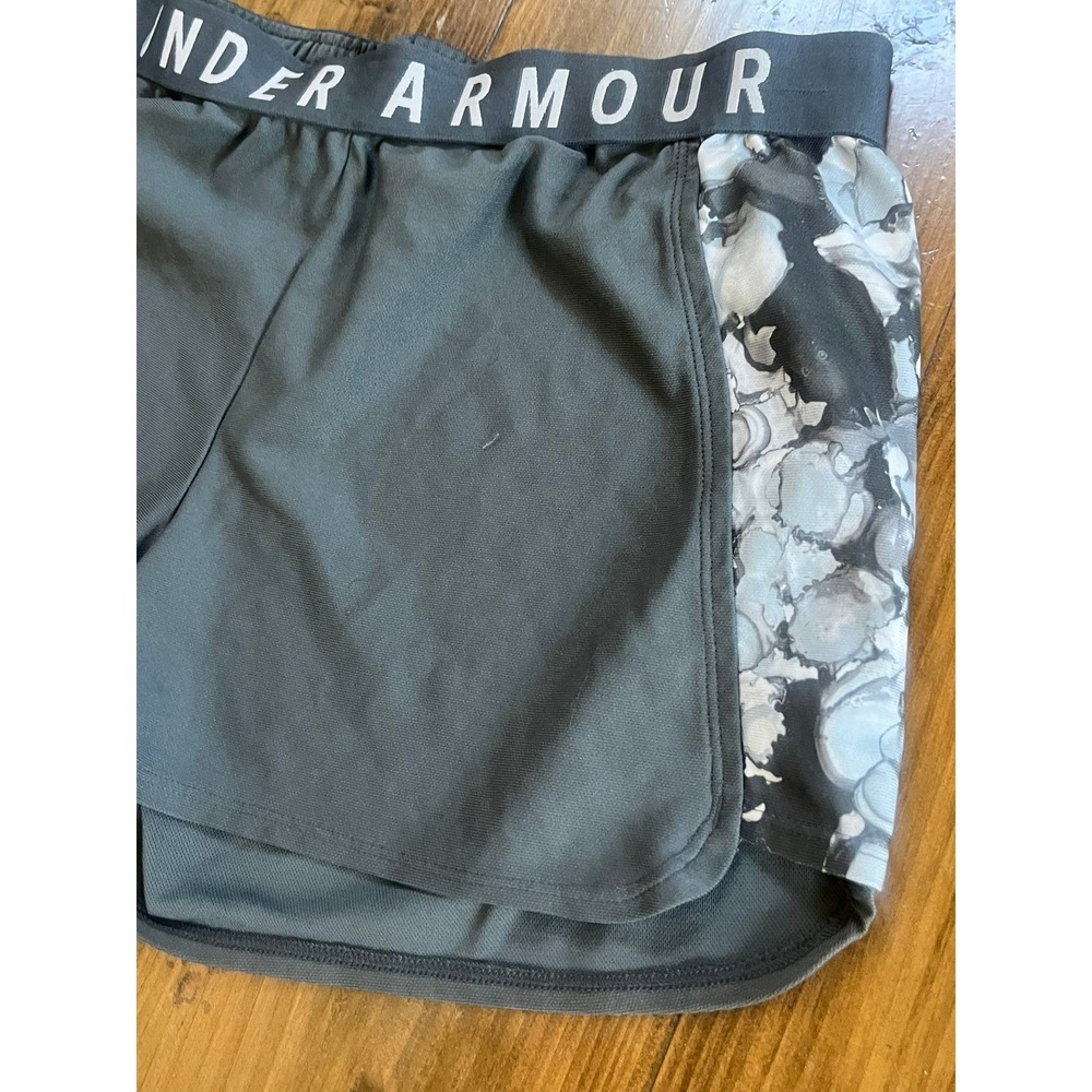 Under Armour Womens Gray HeatGear Floral Side Panel Athletic Shorts Size Large - Picture 3 of 5